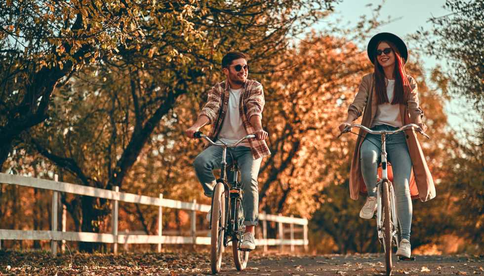 Couple Cycling